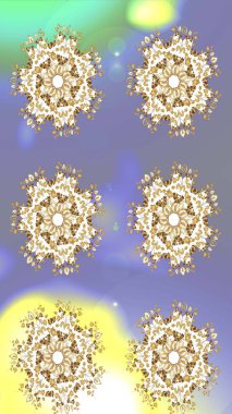 Raster kar taneleri arka plan. Raster resim. Snowflakes desen. Kar tanesi renkli desen. Renk arka plan üzerinde izole soyut kar taneleri ile düz tasarım.