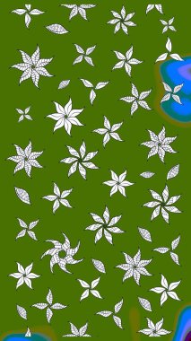 İşlemeli çiçekli, dikişsiz desen. Renkli grunge, soyut arkaplanı colokahverengi çiçeklerle süslüyor. İzler, kumaş, duvar kağıtları, tekstil için raster dokusu.