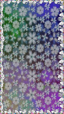 Düz Çiçek Elementleri Tasarımı. Renkli Yaz Temalı Kusursuz Arkaplan. Gri renkli çiçekler. Raster illüstrasyonunda kusursuz çiçek deseni.