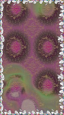 Kabile sanatı boho baskısı, klasik çiçek arkaplanı. Soyut etnik raster kusursuz desen. Arkaplan dokusu, duvar kağıdı, kahverengi renkli çiçek teması.