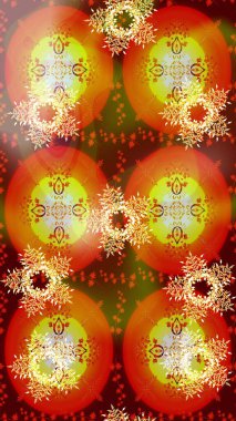 Karla süslenmiş Noel kar taneleri. Noel şenliği geçmişi. Raster illüstrasyonu.