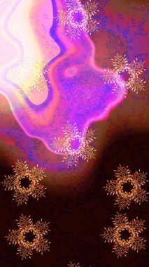 Kar taneleri arka planda. Arkaplanda soyut kar taneleri olan düz tasarım. Raster illüstrasyonu. Kar taneleri deseni. Kar tanesi süslemeli desen.