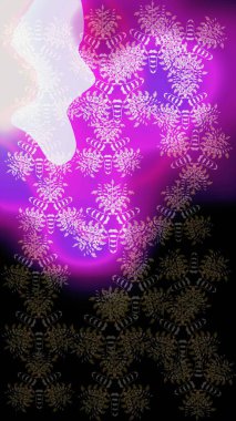 İllüzyon. Düşen Noel stili kar taneleri. Kar taneleri, kar yağışı. Güzel, siyah, mor ve gri kar taneleri renkli bir arkaplanda izole edilmiş..