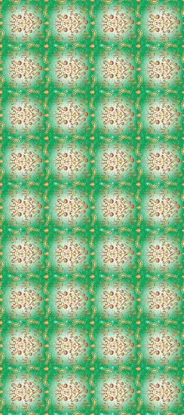 Çiçek desenli metal. Altın elementli bej, nötr ve yeşil renkler. Altın desen. Raster altın çiçekli süs brokar kumaş desenli.