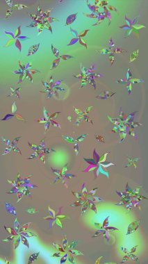 Raster illüstrasyonu. Çizim çiçek deseni duvar kâğıdı olarak kullanılabilir. Gri ve bej renkli çiçekler.