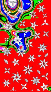 Raster. Sabıka fotoğraflarında, bebek kıyafetlerinde, duvar kâğıtlarında, paket kutularında falan kullanılabilir. Zarif, parlak ve eskiz kırmızı ve nötr çiçek deseni tasarımı.