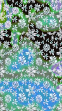 Yumuşak, yaz çiçekleri mavi ve yeşil renklerde. Çiçekli karalama şeklinde Raster çiçek deseni. Raster illüstrasyonu.