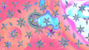 Çiçekli çiçek deseni, suluboya. Pembe ve nötr renkte çiçekler. Renkli Bahar Teması eskiz kalıbı. Düz Çiçek Elementleri Tasarım Raster illüstrasyonu.