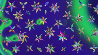 El çizimi. Çiçekli eskiz deseni. Suluboya çizimi. Mavi ve mor renkte çiçekler.