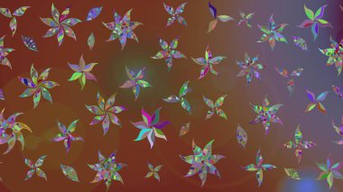 Motley illüstrasyonu. Çiçekli bahar çiçekleri. Küçük renkli çiçekler. Robot resim. Küçük çiçekte güzel bir desen. Moda baskıları için zarif bir şablon.