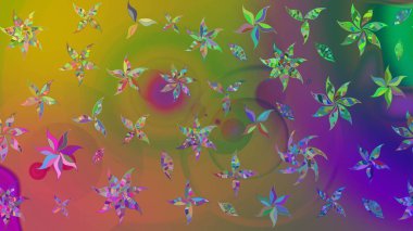 Küçük çiçekte güzel bir çiçek deseni var. Raster deseni. Çiçekli çiçek deseni, suluboya..