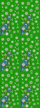 Vadinin çiçekleri yeşil ve nötr renklerde. Çiçeksel çizim kalıbının çizimi.