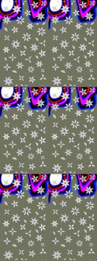 Ultraviyole kumaş deseni. Raster illüstrasyonu. Çizim kalıbı. Organik motif arkaplanı.