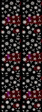 Raster illüstrasyonu. Çiçekli güzel suluboya desen. Siyah ve nötr renklerde.