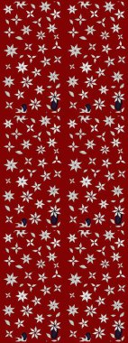 Sevimli çiçek raster deseni. Renkli Bahar Teması eskiz kalıbı. Düz Çiçek Elementleri Tasarımı. Kırmızı ve nötr renkte çiçekler.