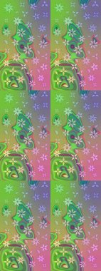 Elle boyanmış suluboya resim çizimleri, çiçekler ve bitkiler. Yeşil ve nötr renkte çiçekler.