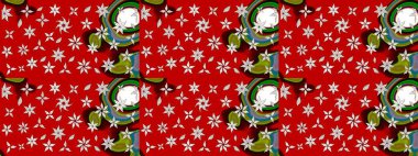 Soyut çiçek çizim kalıbı arka planı. Raster illüstrasyonu. Raster deseni. Kırmızı ve nötr renklerde. Küçük çiçekte sevimli çiçek deseni var..