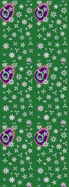 Raster illüstrasyonu. Şirin karalamalı çiçek desenli çizim. El yapımı çiçek ve bitki koleksiyonu. Eskiz stili yeşil ve nötr renklerde. Raster illüstrasyonu.