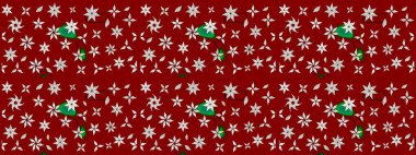 Kırmızı ve nötr renklerde çiçekler. Yumuşak, bahar çiçekli arka plan. Raster çiçek desenli ve çiçekli..