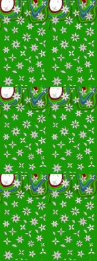 Güzel kumaş deseni. Renkli Bahar Teması eskiz kalıbı. Raster illüstrasyonundaki çiçek desenli çizim. Düz Çiçek Elementleri Tasarımı.