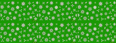 Yeşil ve nötr renklerde etnik çiçeklerle süslenmiş zarif bir eskiz. Asya Tekstil 'inde Raster Çiçek İllüstrasyonu.