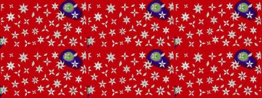 Nazikçe, güzel çiçek arkaplanı. Çiçekli karalama şeklinde Raster çiçek deseni. Kırmızı ve nötr renkte çiçekler.