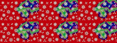 Raster düz çiçek çizim deseni. Kırmızı ve nötr renklerde çiçekler. Tasarım hediye paketi, tebrik kartları, posterler ve afiş tasarımı.