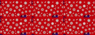 Modern çiçek arkaplanı. Moda baskıları için zarif bir şablon. Halk tarzı. Kırmızı ve nötr renklerde yapraklar ve parlak renkli çiçeklerle muhteşem bir çiçek deseni..