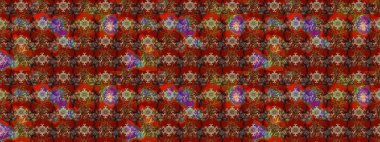 Kahverengi ve kırmızı renklere karalamalar çizilmiş çiçek deseni. Raster illüstrasyonu.