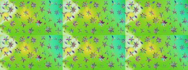 Yeşil ve nötr renklerde çiçekler. Nazik, narin çiçek arkaplanı. Raster çiçek desenli ve çiçekli..