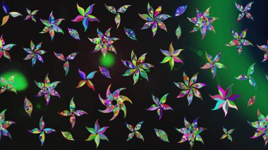 Raster Güzel kumaş deseni. Raster suluboya çiçek deseni, narin çiçekler, gri ve yeşil çiçekler, tebrik kartı şablonu..