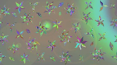 Gri ve bej renklere karalamalar çizilmiş çiçek deseni. Raster illüstrasyonu.