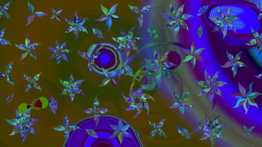 Modern, kahverengi ve mavi raster arka plan duvar kağıdı çizimi, klasik çizgili desenli desenli çiçekler, çiçekli süsler. Çiçekli el çizimi çizimi deseni.