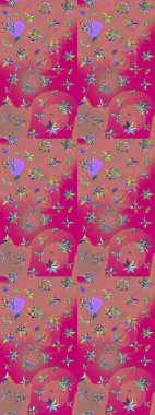 Düğün davetiyeleri için çiçek deseni, tebrik kartları, hatıra defteri, baskı, hediye paketi, imalat. Renkli pembe çiçekli zarif eskiz deseni suluboya, tasarım elementleri. Düzenlenebilir