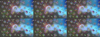 Eskiz arkaplan modeli. Mavi ve gri renkte yaprakları olan yabani çiçekler. Suluboya, elle çizilmiş. Raster illüstrasyonu.