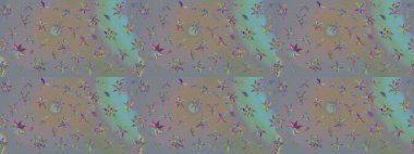 Çizim çiçek deseni duvar kâğıdı olarak kullanılabilir. Gri ve bej renkli çiçekler. Raster illüstrasyonu.