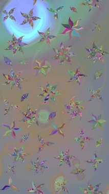 Gri ve bej renklerde. Çiçekli güzel suluboya desen. Raster illüstrasyonu.