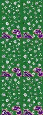 Yeşil ve nötr renklerde çiçekler. Sevimli çiçek raster deseni. Düz Çiçek Elementleri Tasarımı. Renkli Bahar Teması çizim şablonu.