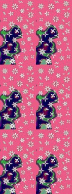 Raster deseni. Bahar çiçekli desen dallı, pembe ve nötr renkler çiçekli siluet.