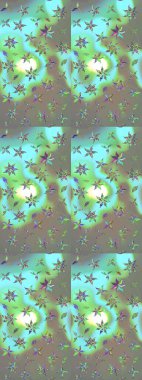 Çiçekli karalama şeklinde Raster çiçek deseni. Yumuşak, bahar çiçekli arka plan. Mavi ve gri renkte çiçekler.