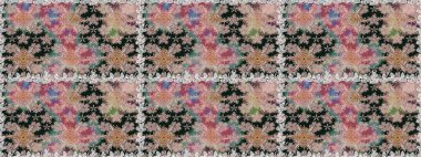 Gri renklerde. Raster illüstrasyonu. Çiçekli güzel suluboya desen.