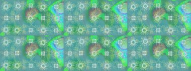 Kar taneleri koleksiyonu. Güzel bir kış süsü. Raster mavisi, yeşil ve nötr kar tanelerinden izole edilmiş. Raster illüstrasyonu.