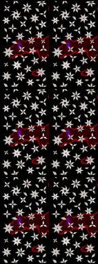 Çiçekli karalama şeklinde Raster çiçek deseni. Siyah ve nötr renklerde çiçekler. Nazik, narin çiçek arkaplanı.