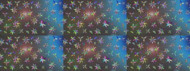 Düz Çiçek Elementleri Tasarımı. Eskiz klasiği. Renkli Bahar Teması eskiz kalıbı. Raster Şirin kumaş deseni.