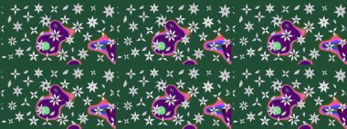 Parlak elementlerin. El çizimi Raster çizimi. Çizim çiçek deseni duvar kağıdı, web sitesi arkaplanı, paket kağıdı, davetiye, broşür, pankart veya web sitesi için kullanılabilir.