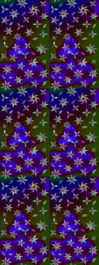 Renkli Bahar Teması eskiz kalıbı. Düz Çiçek Elementleri Tasarımı. Raster illüstrasyonu. Kahverengi ve mavi renkte zarif çiçekli suluboya.