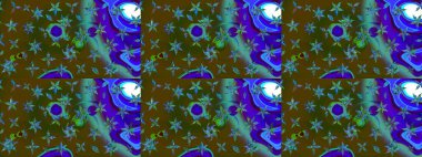 Bahar çiçekleriyle güzel bir çiçek deseni çizmişsin. Raster illüstrasyonu. Güzel kumaş deseni.