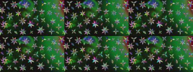 Yeşil ve gri renkte etnik çiçeklerle süslenmiş zarif bir eskiz. Raster Çiçek İllüstrasyonu güzel tekstil..