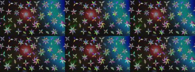 Raster suluboya çiçek deseni, narin çiçekler, gri ve mavi çiçekler, tebrik kartı şablonu. Güzel kumaş deseni.