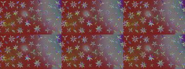 Sevimli çiçek raster deseni. Kahverengi ve gri renkli çiçekler. Renkli Bahar Teması eskiz kalıbı. Düz Çiçek Elementleri Tasarımı.